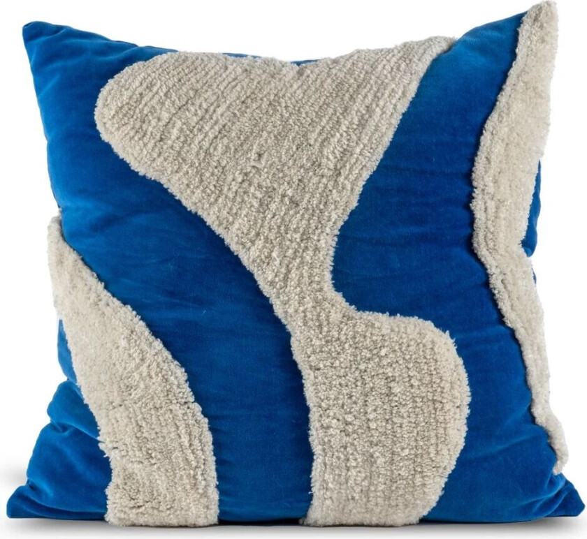 Fluffy pute 50 x 50 cm Blue-beige