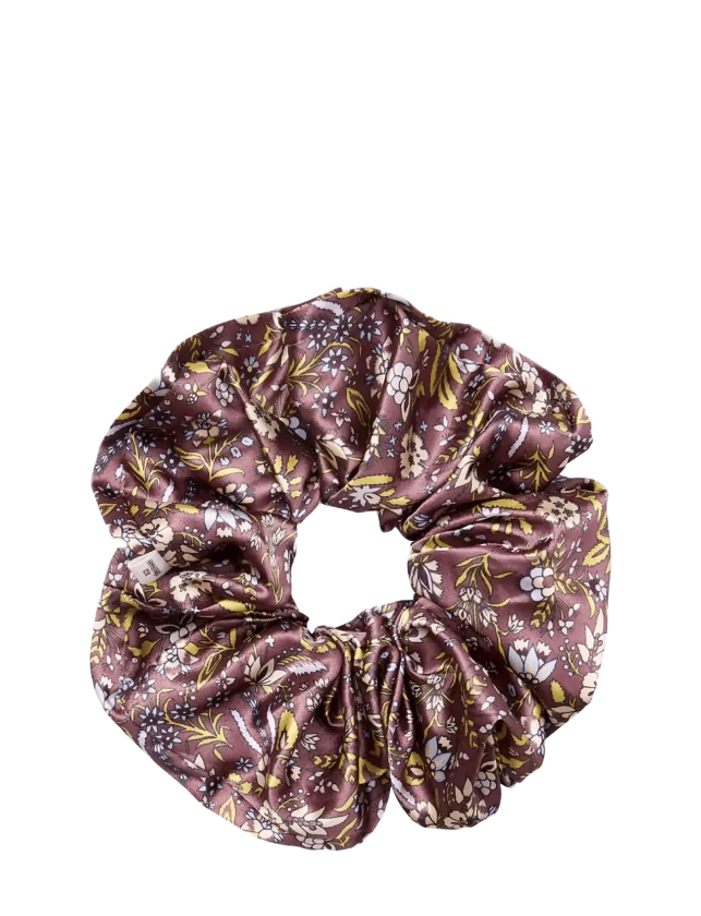 Fiora Luster Scrunchie - CHOCOLATE BROWN - 19 cm