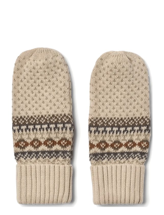 Jacquard Mittens Cotta - BROWN - L