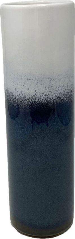 Lave Home sylinder vase 25 cm Blå-hvit