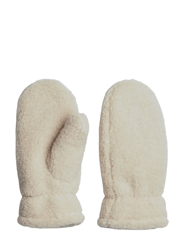 Pcnetty Teddy Mittens Bc - WHITE PEPPER - S/M