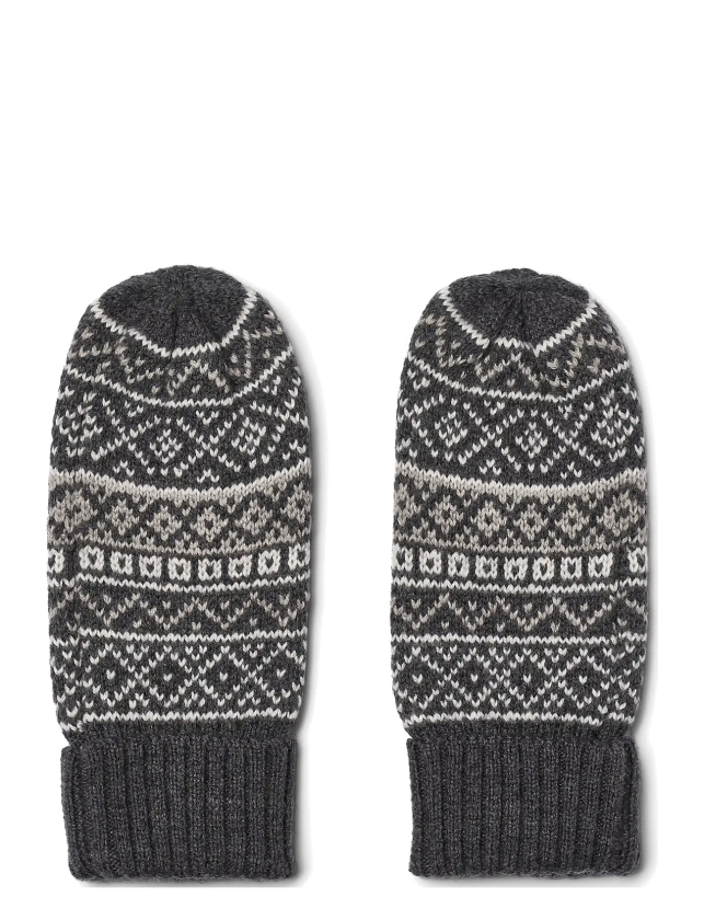 Jacquard Mittens Haansi - CHARCOAL - L