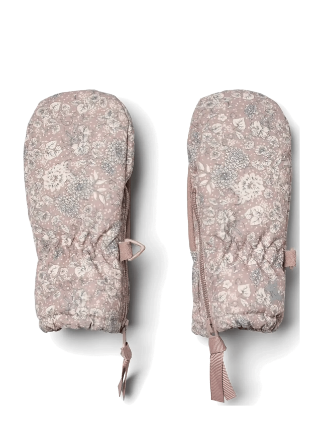 Technical Mittens Zipper - DRY ROSE FLOWERS - M