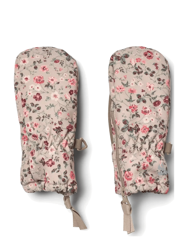Technical Mittens Zipper - GREY MOON FLOWERS - XS