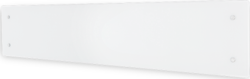 panelovn H60 L 1000W, 230V, m/ herdet glass front, hvit, uten termostat