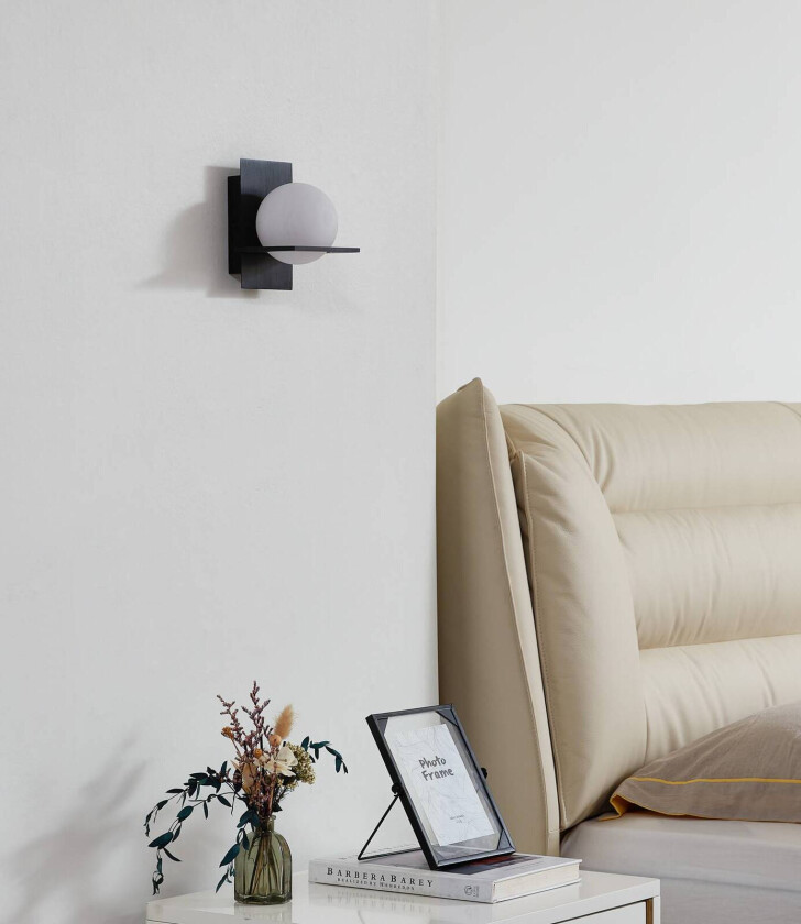 Kulka vegglampe, 1-lampe, glaskuppel