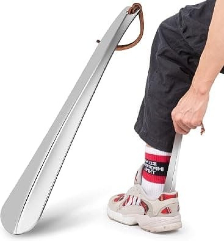 Skohorn Langt 30 cm, Premium Skohorn i Rustfritt Stål, Skohjelper for Eldre, Skohorn for Gravide