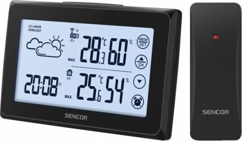 Værstasjon SWS 2850 berøringsskjerm, vekkerklokke, 1 ekstern sensor