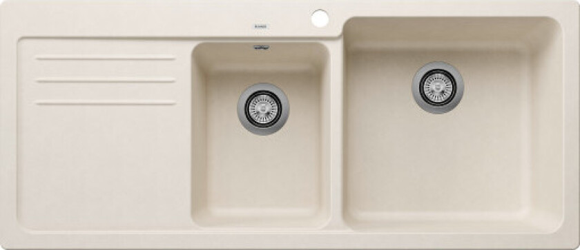 Naya 8S UX kjøkkenvask, 116x50 cm, hvit