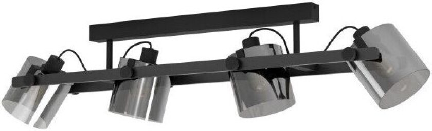 Hornwood 2, 4 ampuller, E27, IP20, Sort, Gjennomsiktig