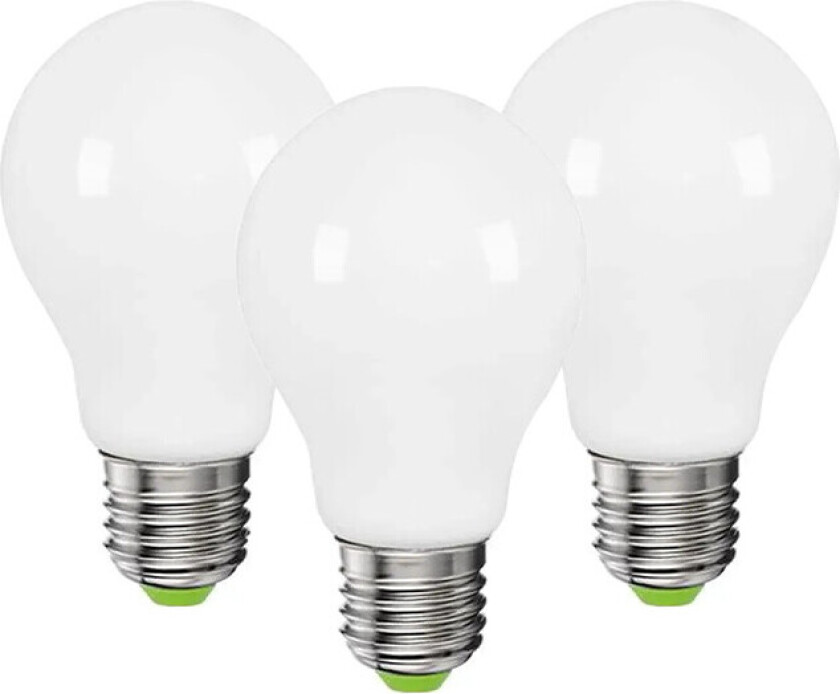 - 3-pack Pære LED Dimbar 7,5W E27 Opal