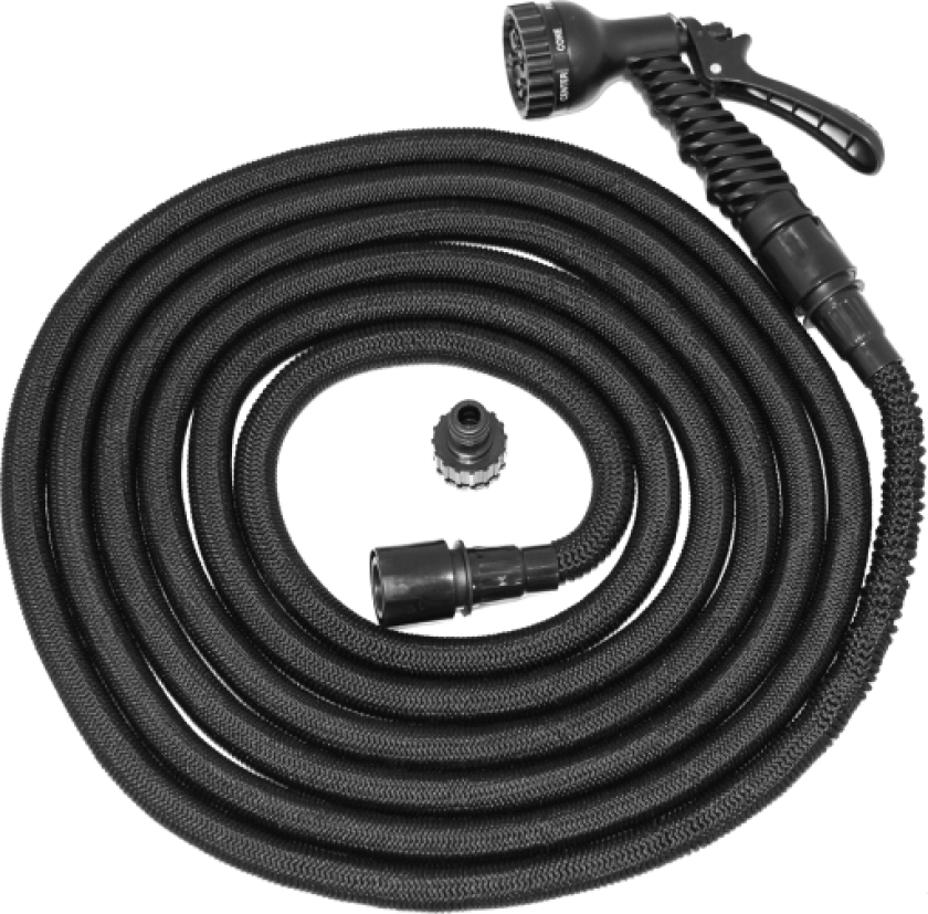 fleksibel vannslange m/ sprøytepistol, 30 m