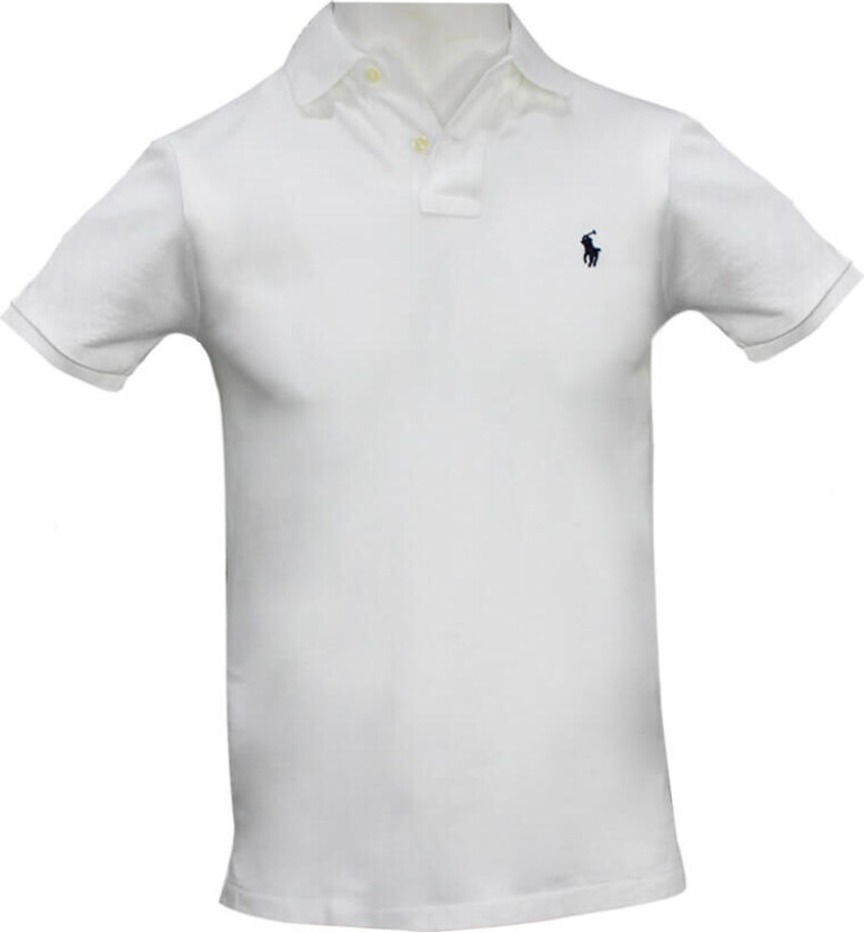 SS Slim Fit Polo PPC White Str S