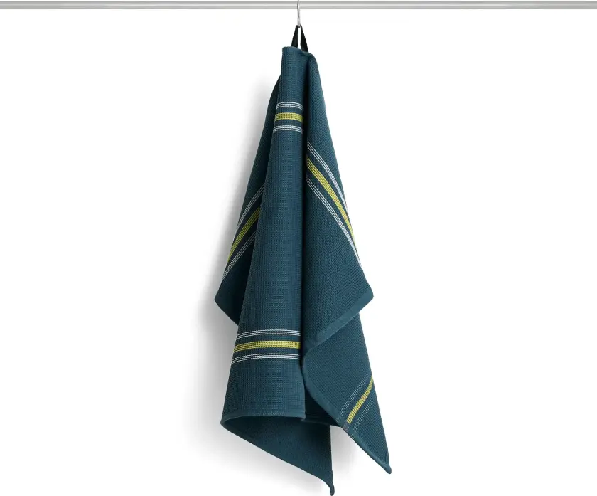 Canteen kjøkkenhåndkle 52×80 cm Green-yellow block stripe