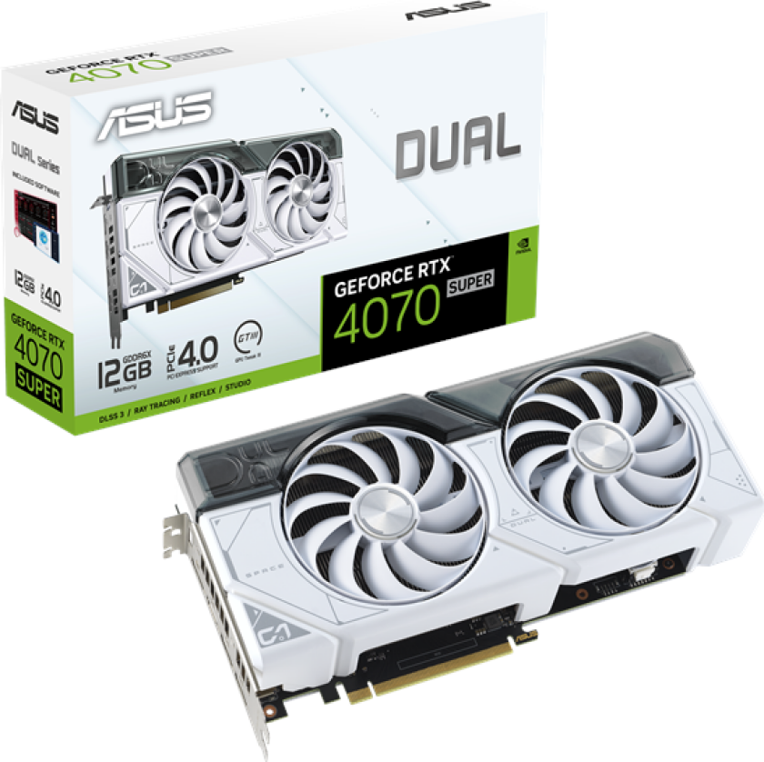 GeForce RTX 4070 SUPER DUAL White - 12GB GDDR6X RAM - Grafikkort