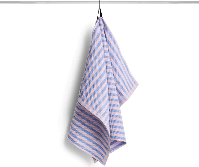 Canteen kjøkkenhåndkle 52×80 cm Sky blue-light pink block stripe