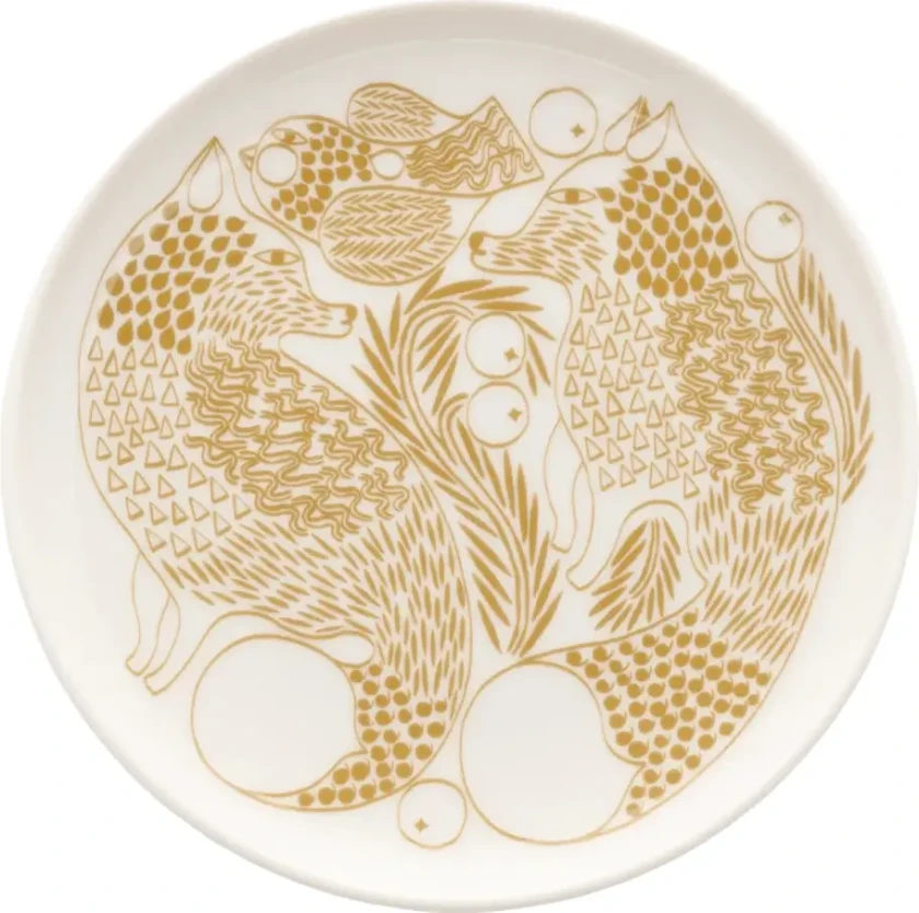 Piirto Ketunmarja asjett White-bronsebrun, Ø13,5 cm