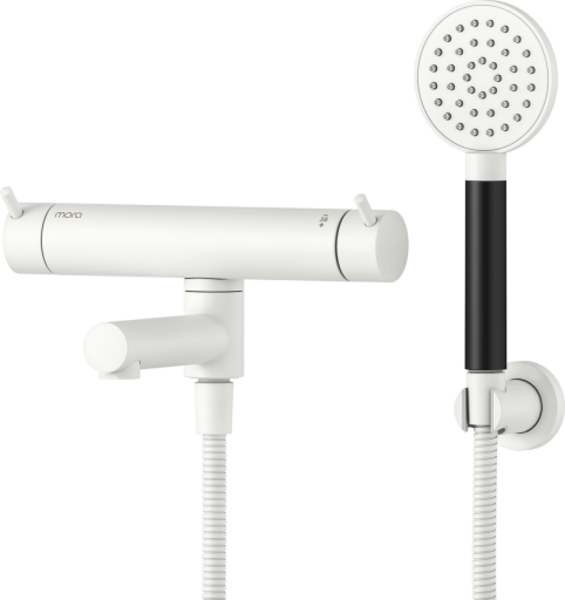 Inxx II badekarmatur med dusjsett, matt hvit