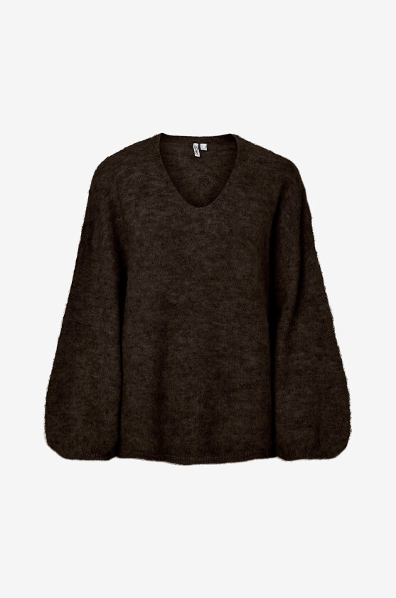 Genser Pcallie Ls V-Neck Knit Mwa Bc - Brun