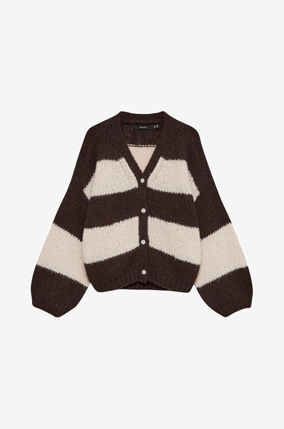 Kardigan Vmmaybe Ls V-Neck Button Cardigan N - Brun