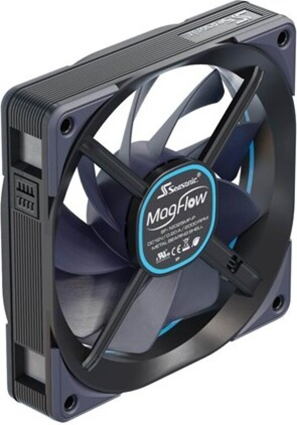 MagFlow 1-Fan Kit, Vifte, 12 cm, 600 RPM, 2000 RPM, 63,33 cfm, Sort