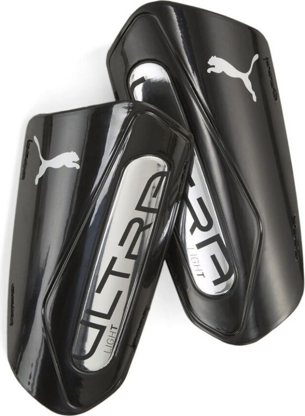 ULTRA Light Football Strap Shinguards, Voksne, Alle kjønn, M, EVA ( Ethylene-vinyl-acetat), Polypropylen, Sort, Sølv