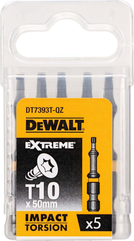 Dewalt Torsion Slagskrutrekkerbits T10x50mm 5 Stk. - Dt7393t