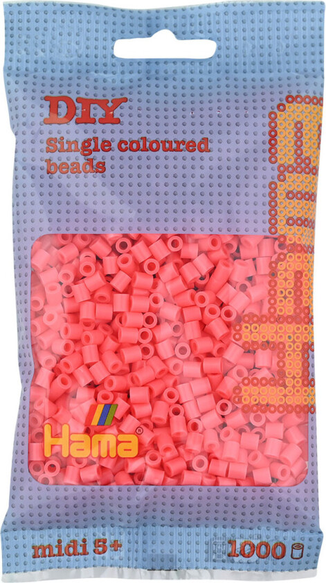Midi 1000 Perler - Pastell Rød 44