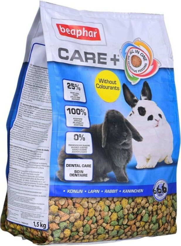 Care+ kaninfoder til kaniner - 1,5 kg