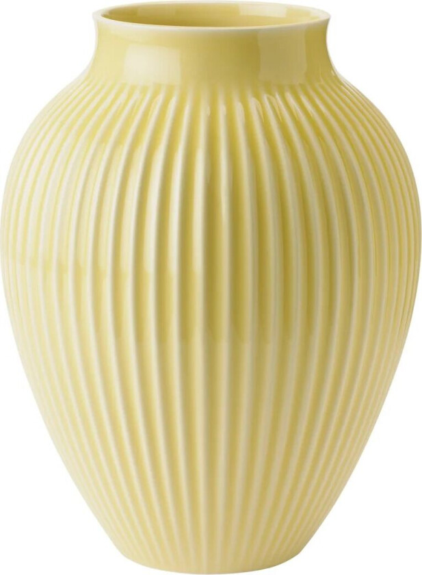 Knabstrup vase riller 27 cm Gul