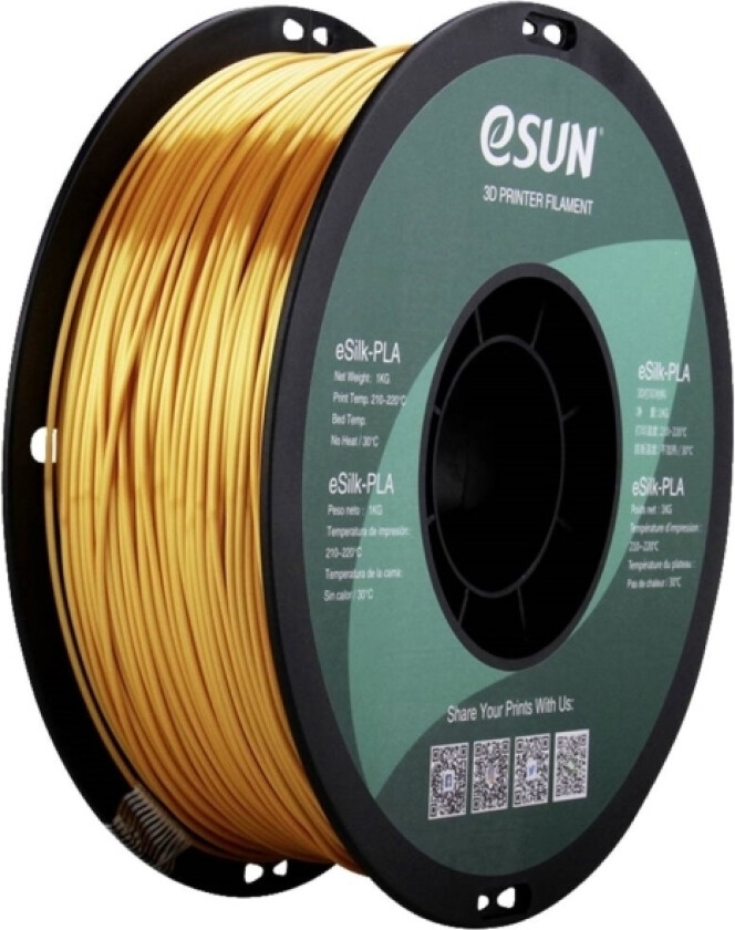 ePLA-Silk Gold Filament PLA-plast 1,75 mm 1 kg Bladguld (glinsende) 1 kg