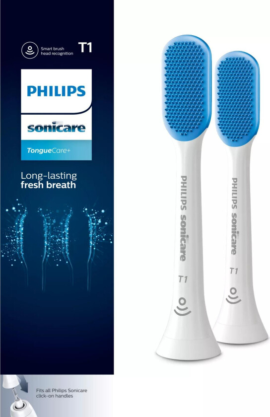 Sonicare TongueCare+ HX8072/01 tannbørstehode 2 stykker Blå, Hvit