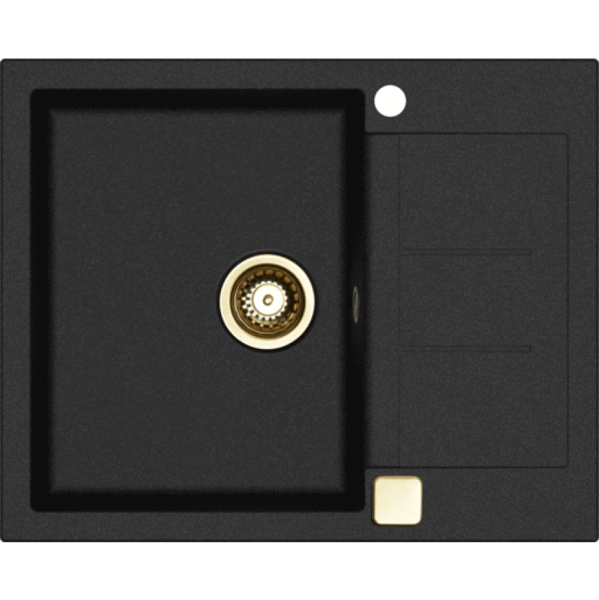 Saturn 620 kjøkkenvask, 62x50 cm, svart