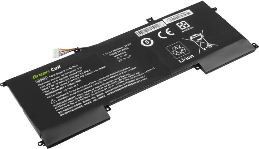 Green Cell - Batteri til bærbar PC (tilsvarer: HP AB06XL) - litiumpolymer - 6-cellers - 3600 mAh - 28 Wh - svart - for HP ENVY Laptop 13-ad013na, 13-