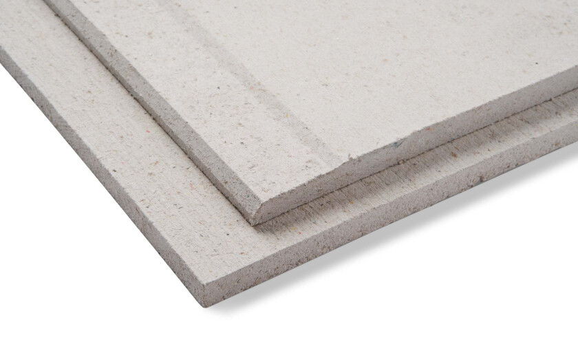 Fibergips byggeplate med 2 sparkelkanter 12,5x600x2400