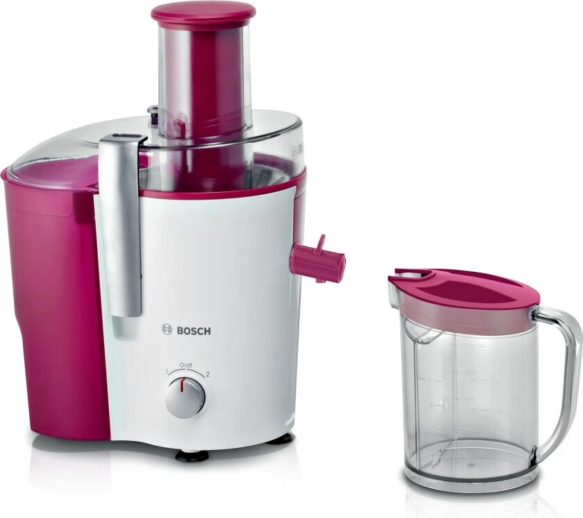 MES25C0 - Juicemaskin - 1.25 liter - 700 W - hvitt/kirsebærfarget hus