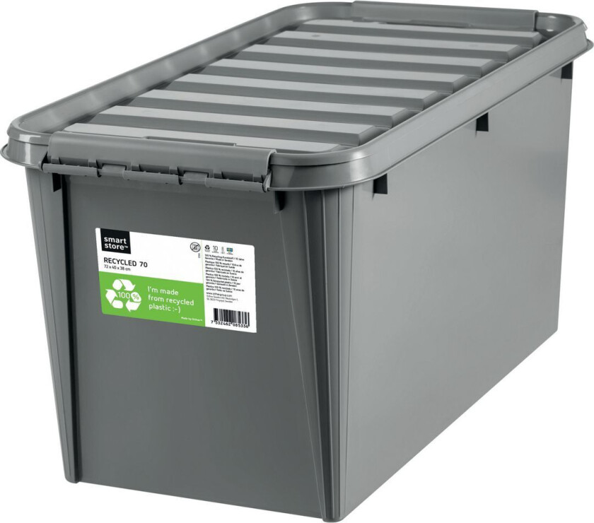 Opbevaringskasse Recycled 70 ltr. 72x40x38 cm grå