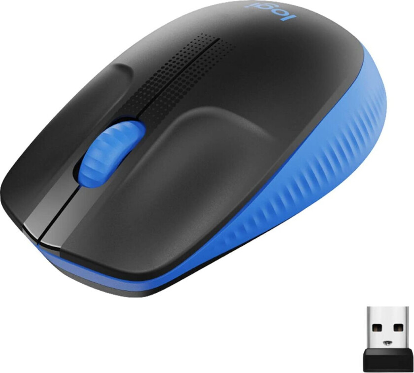 M190 Full-size Wireless Mouse - Blue Trådløs 1,000dpi Mus Blå