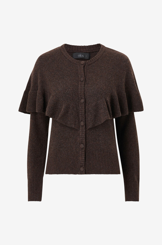 Kardigan med cape - Brun