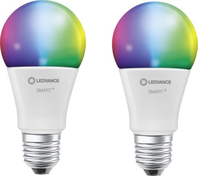 SMART+ standard 9W RGBW 806 lumen, matt E27 WiFi (2-pakning)