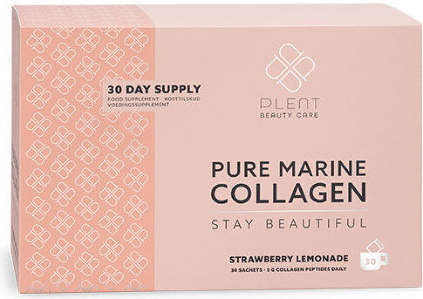 Pure Marine Collagen Jordbær Sitronade 30 x 5 gr - 1 Pakke
