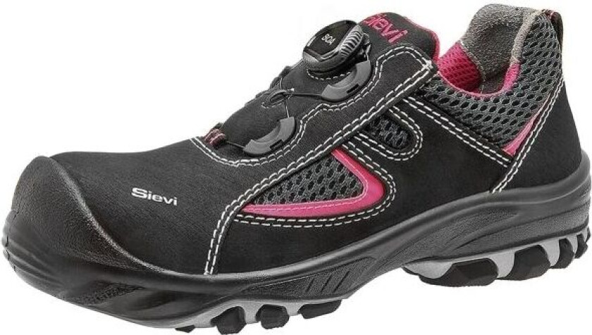 Sievi 43-52184-112-9PI-38, Safety shoes, Svart, Rosa, EUE, Polyuretan (PU), Termoplastisk polyuretan (TPU), PU lær, Composite
