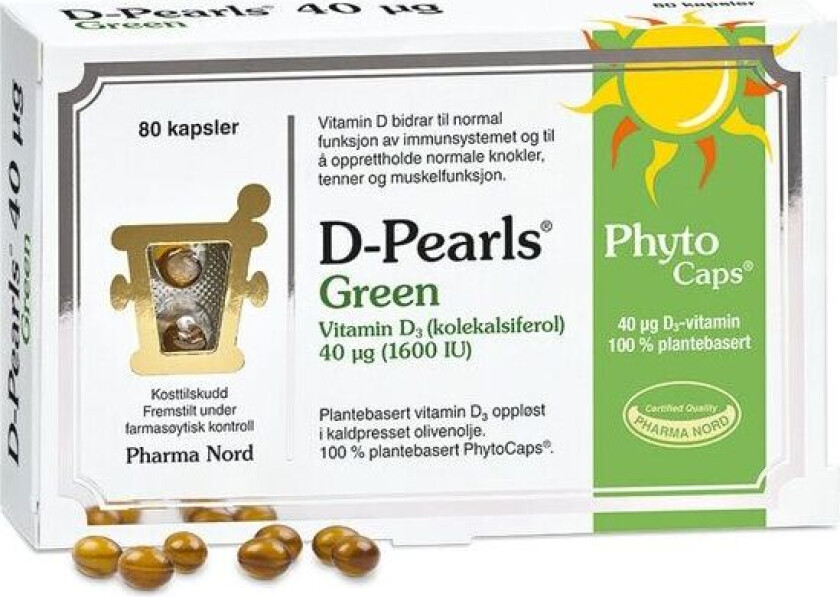 D-Pearls Green 40 µg kapsler, 80 stk.