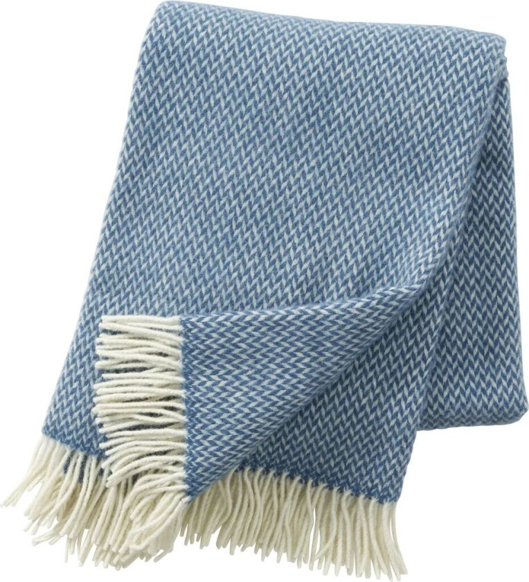 Pulse pledd ull china blue (blå)