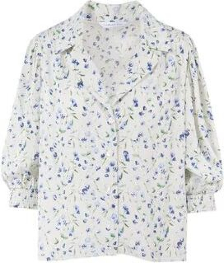 Caria Blouse - Blue Branch Print S