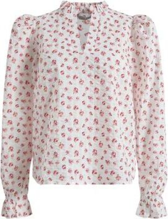 Jenny Crepe Blouse - White Berry Print M