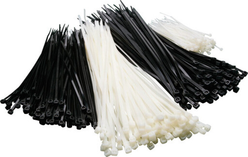 100 stk Buntebånd 7,6 x 370 mm, svart (100)