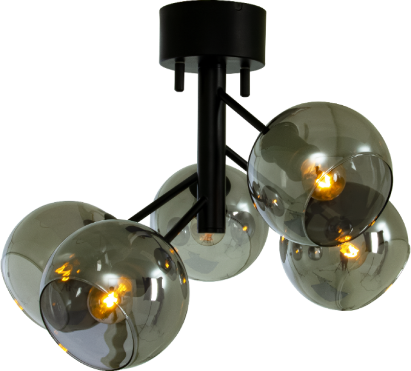 Atom plafond sort/sotet 5 lys