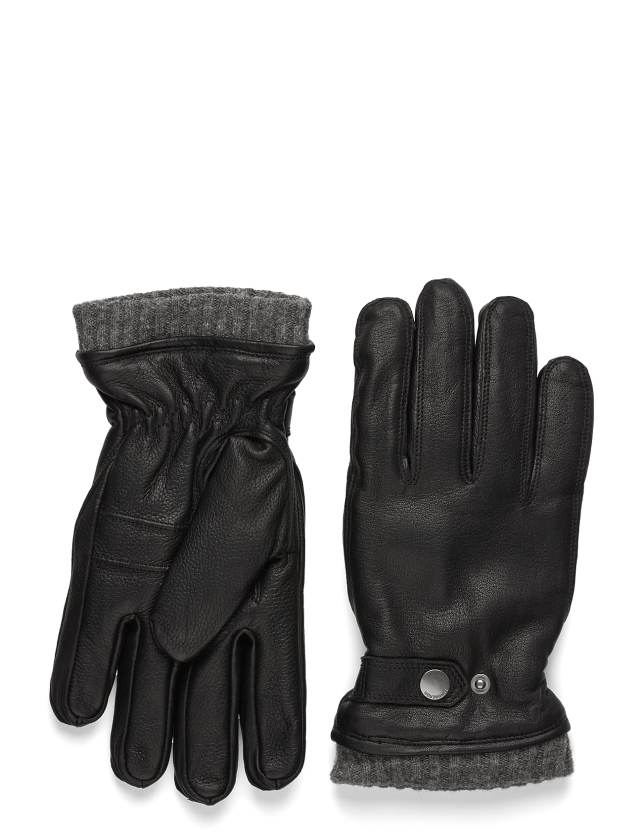 Soft Leather Gloves W?. Primaloft Padding - BLACK - XL