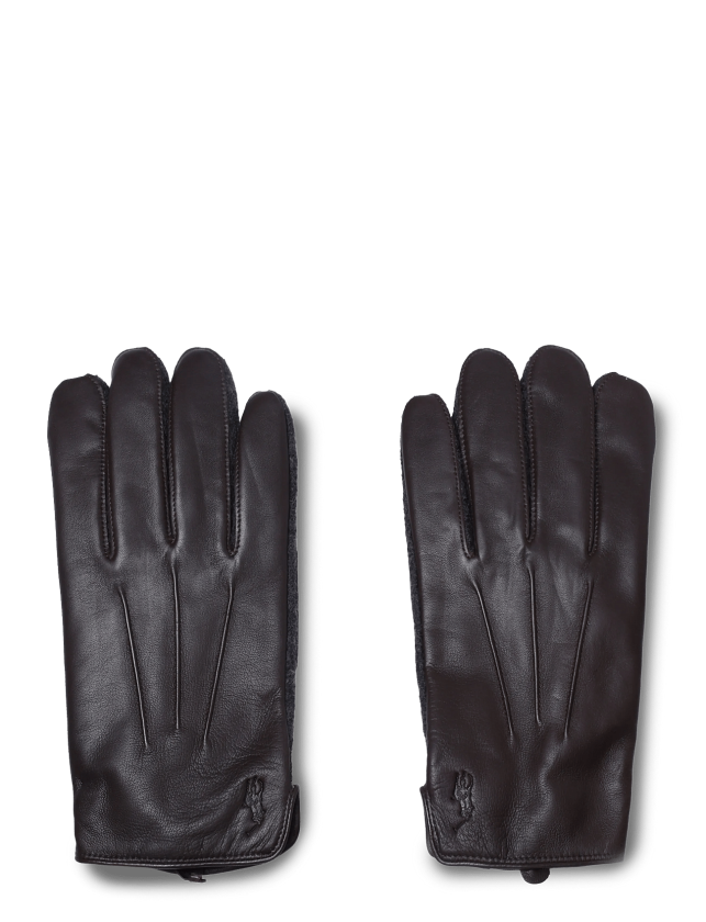 Leather-Hybrid Glove-Glv - DARK BROWN - XXL